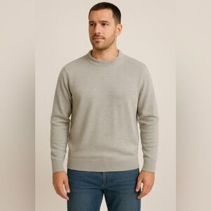 GAP XL Light Gray Cotton Crewneck Sweater | Classic Minimalist Basics